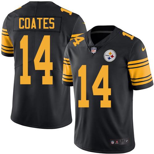 Steelers #14 Sammie Coates Black Stitched Limited Rush Nike Jersey - Zenithce