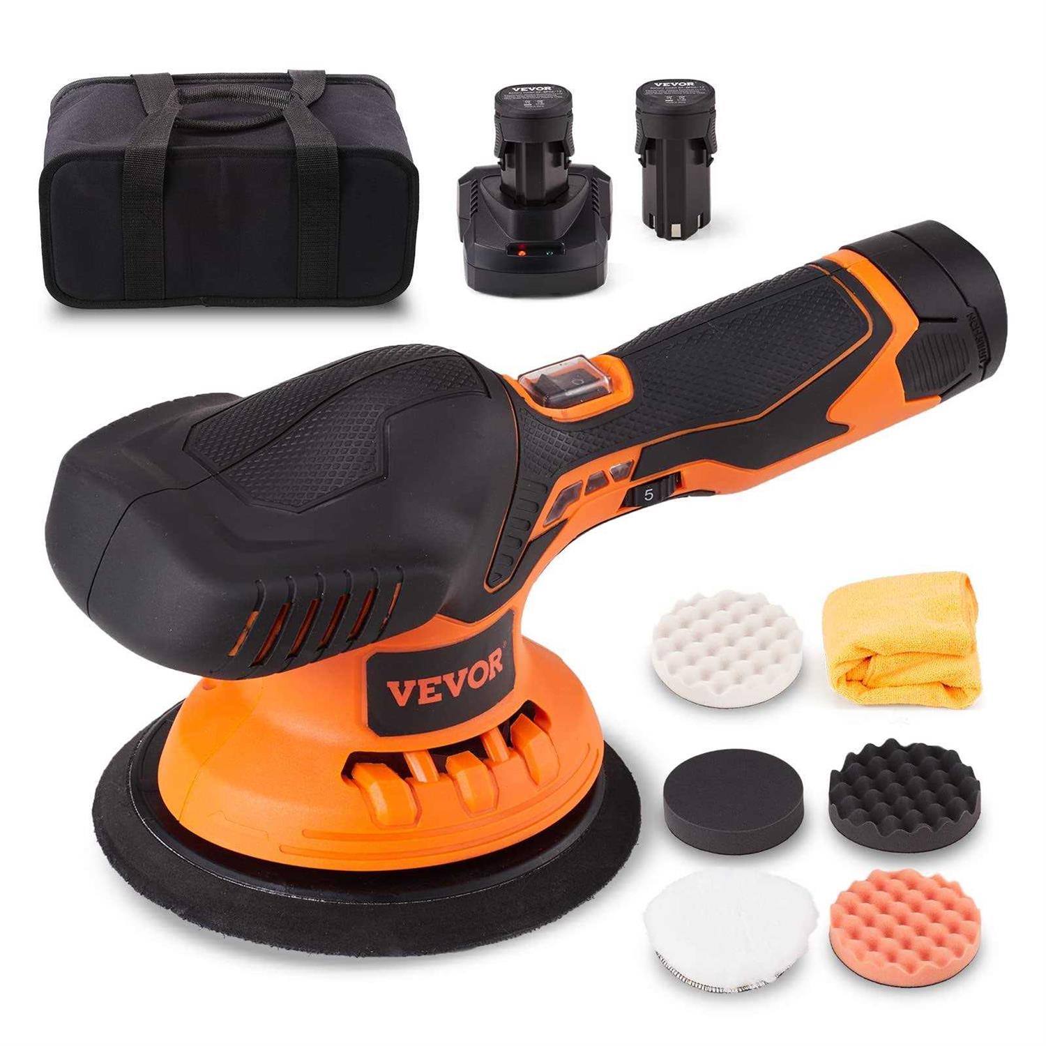VEVOR Car Polisher Buffer Cordless Dual Action Polishing Machine 6 Inch - Zenithce