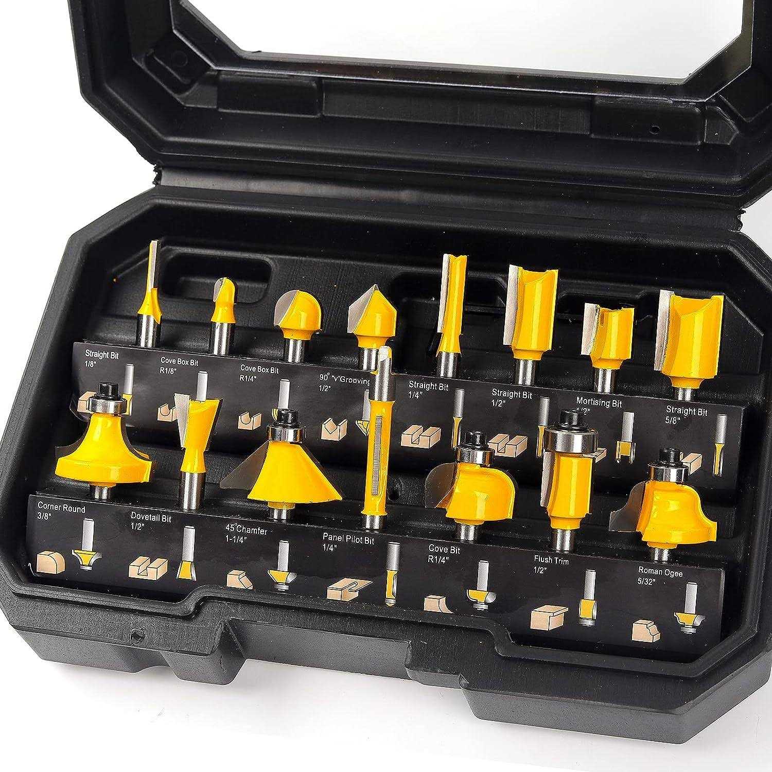 Mna 45 Degree Lock Miter Router Bit 3-Piece Set - Zenithce