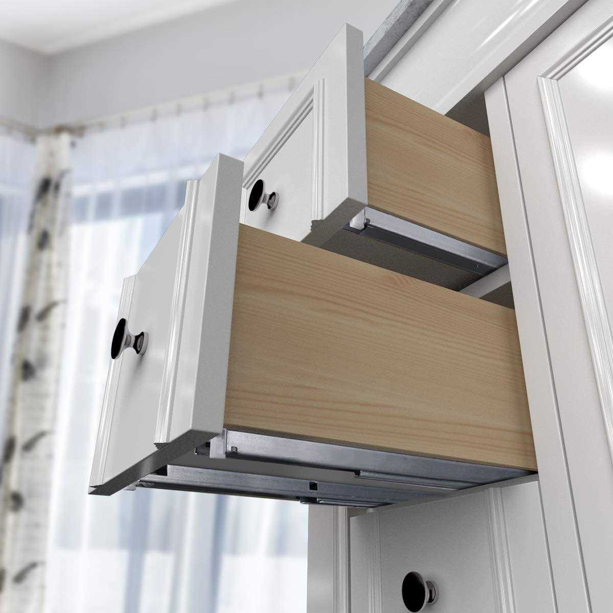 Home Building Store 4 pairs of Self Soft Close Under/Bottom Rear Mounting Drawer Slides 21inch Concealed Drawer Runners;Locking Devices;Rear Mounting - Zenithce