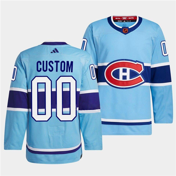 Montreal Canadiens Custom Blue 2022-23 Reverse Retro Stitched Jersey - Zenithce