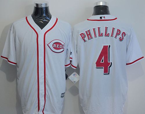 Reds #4 Brandon Phillips White New Cool Base Stitched Jersey - Zenithce