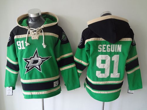 Stars #91 Tyler Seguin Green Sawyer Hooded Sweatshirt Stitched Jersey - Zenithce