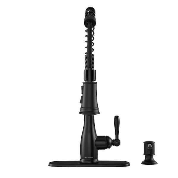 Glacier Bay Mandouri Single-Handle Spring Neck Pull-Down Kitchen Faucet with Soap Dispenser - Zenithce