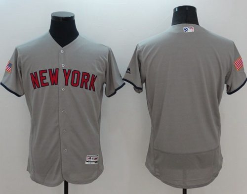 Yankees Blank Grey Fashion Stars Stripes Flexbase Authentic Stitched Jersey - Zenithce