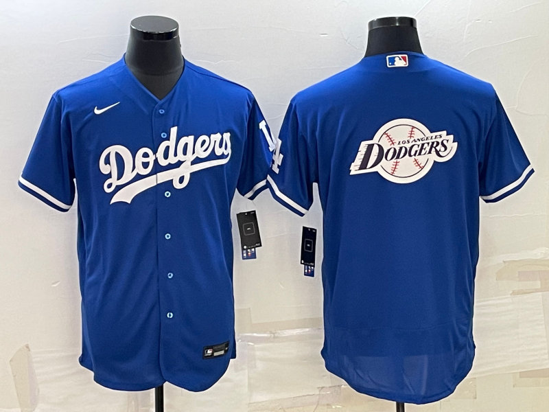 Los Angeles Dodgers Blue Team Big Logo Flex Base Stitched Jersey - Zenithce