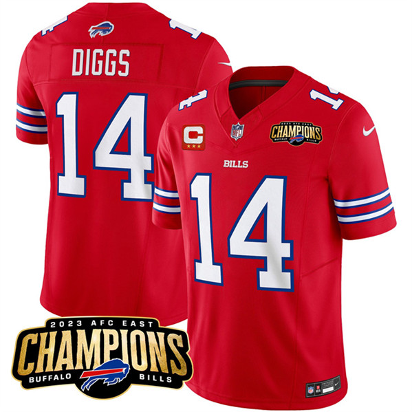 Buffalo Bills #14 Stefon Diggs Red 2023 F.U.S.E. AFC East Champions With 3-Star C Ptach Stitched Jersey - Zenithce