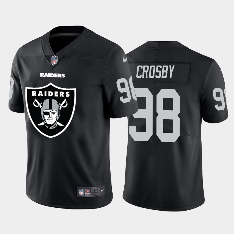 Raiders #98 Maxx Crosby Black 2020 Team Big Logo Limited Stitched Jersey - Zenithce