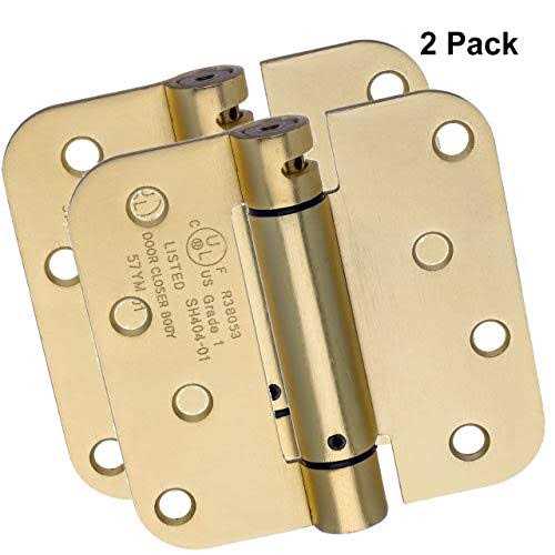 Dynasty Hardware 4 inch Spring Loaded Door Hinge Self Closing with 5/8 Radius Corners - Zenithce