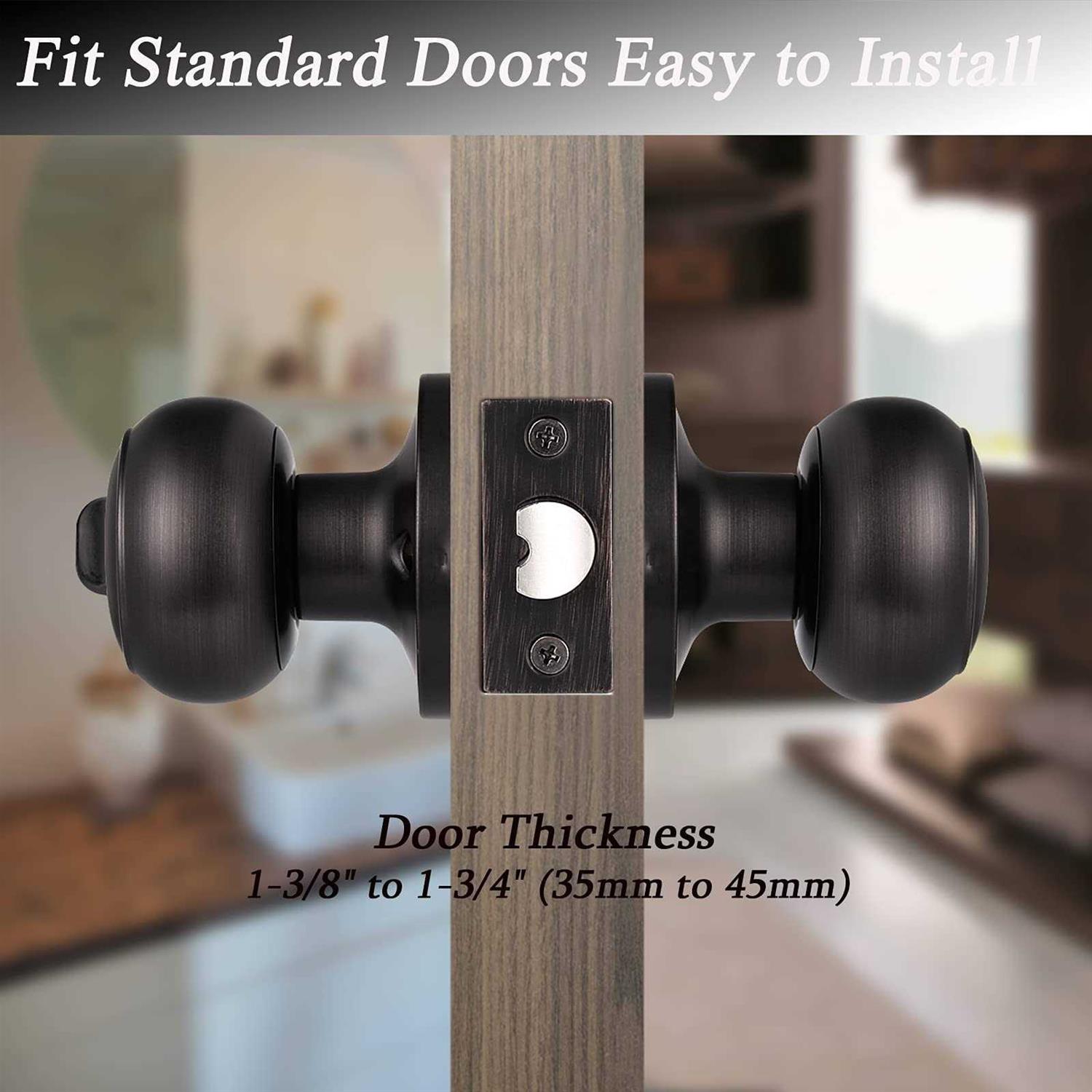 Probrico 10 pack Interior Bathroom Privacy Keyless Doorknobs Door Lock Lockset in Oil Rubbed Bronze - Zenithce
