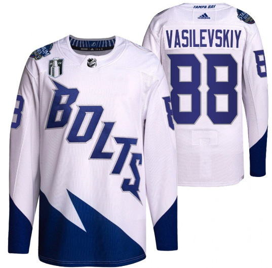 Tampa Bay Lightning #88 Andrei Vasilevskiy 2022 White Stanley Cup Final Patch Breakaway Stitched Jersey - Zenithce