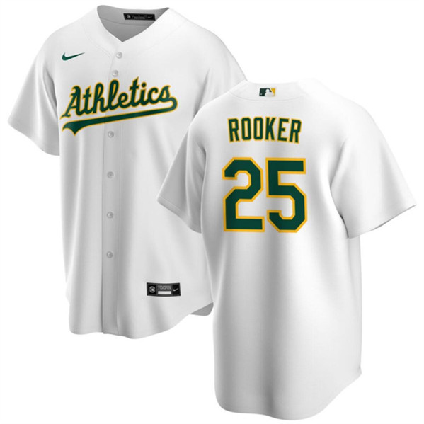 Oakland Athletics #25 Brent Rooker White Cool Base Stitched Jersey - Zenithce