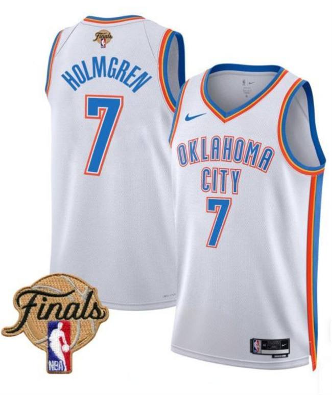 Oklahoma City Thunder #7 Chet Holmgren White 2025 Finals Association Edition Stitched Jersey - Zenithce