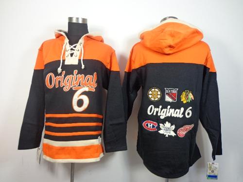 NHL Original 6 Teams Black Sawyer Hooded Sweatshirt Stitched Jersey - Zenithce