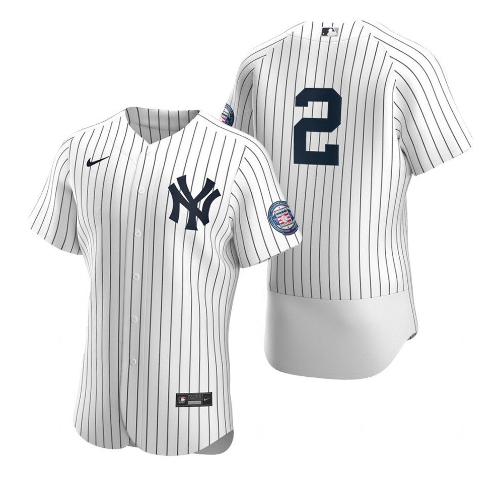 New York Yankees #2 Derek Jeter White 2020 Hall Of Fame Induction Flex Base Stitched Jersey - Zenithce