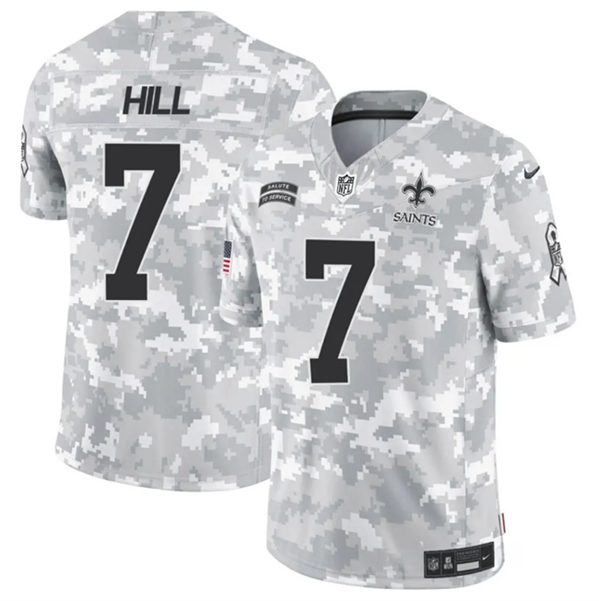 New Orleans Saints #7 Taysom Hill Arctic Camo 2024 F.U.S.E. Salute To Service Limited Stitched Jersey - Zenithce