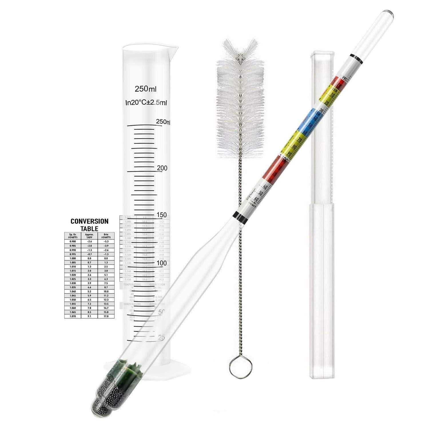 Hydrometer Alcohol, 0 200 Proof and Tralle by Bellwether - Zenithce