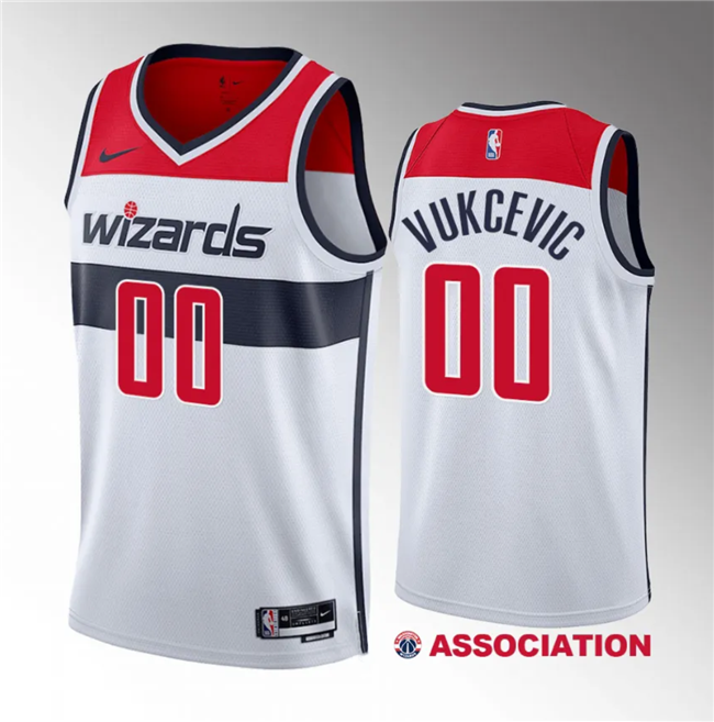 Washington Wizards #00 Tristan Vukcevic White 2023 Draft Association Edition Stitched Jersey - Zenithce