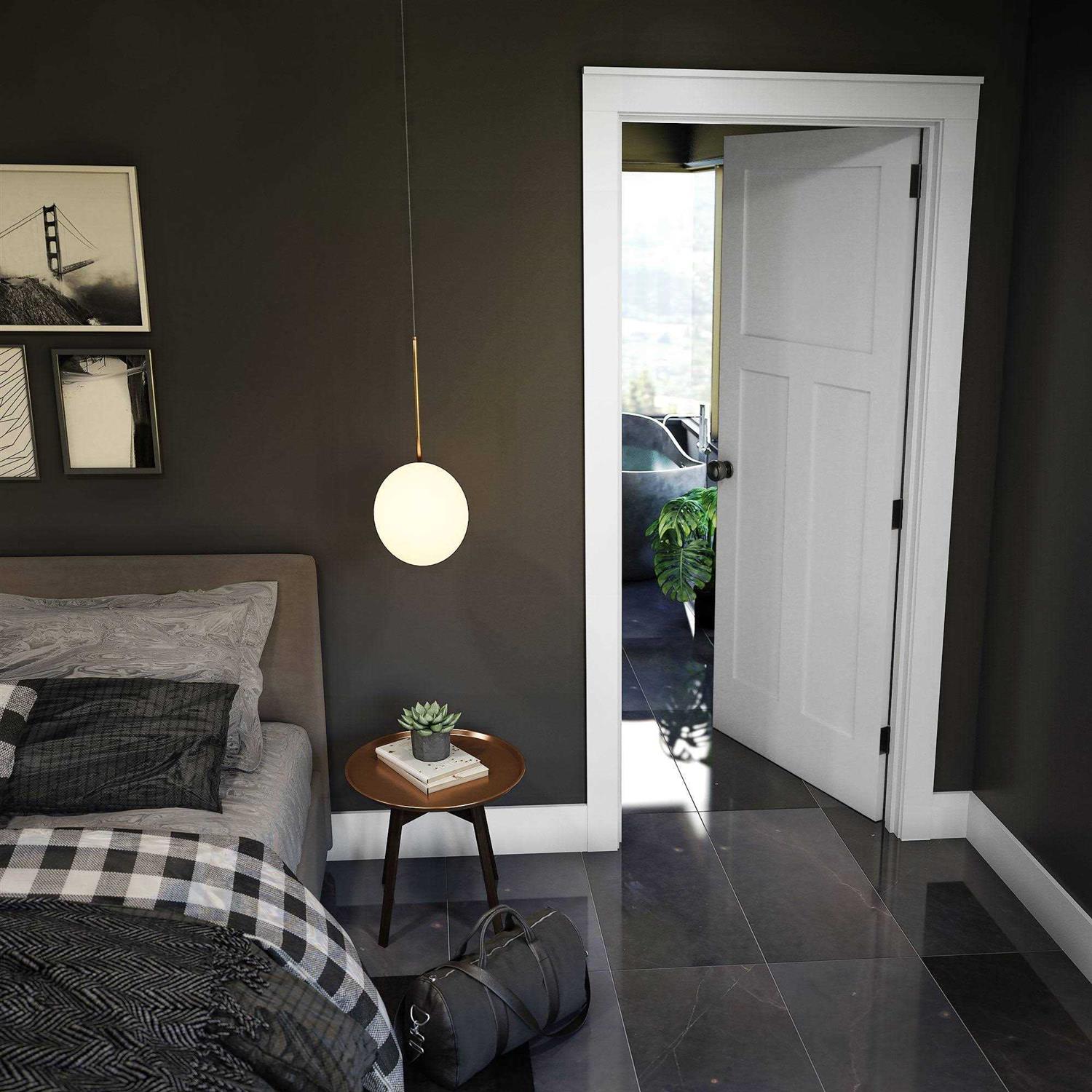 EightDoors 80 in. x 1-3/8 in. Shaker White Primed 5-Panel Solid Core Wood Interior Slab Door - Zenithce