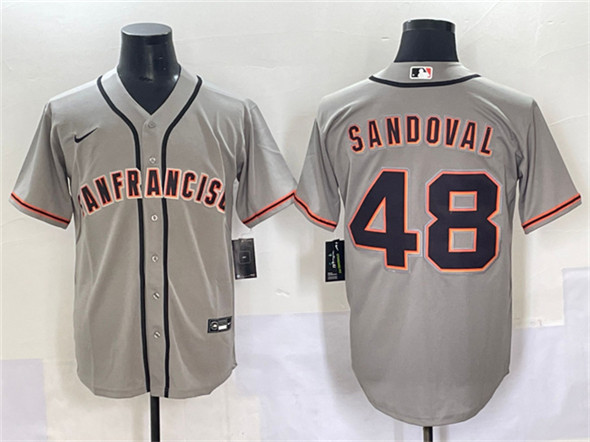 San Francisco Giants #48 Pablo Sandoval Gray Cool Base Stitched Jersey - Zenithce