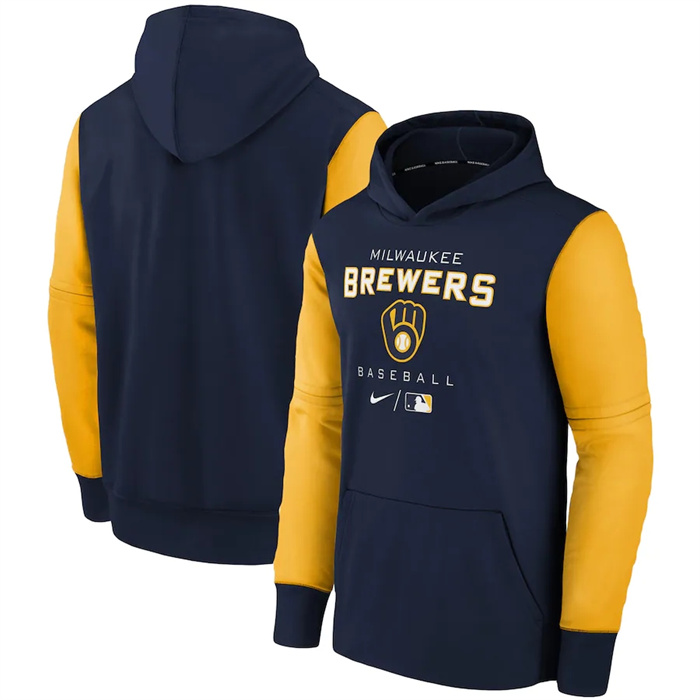 Milwaukee Brewers Navy 2022 City Connect Therma Performance Pullover Hoodie - Zenithce
