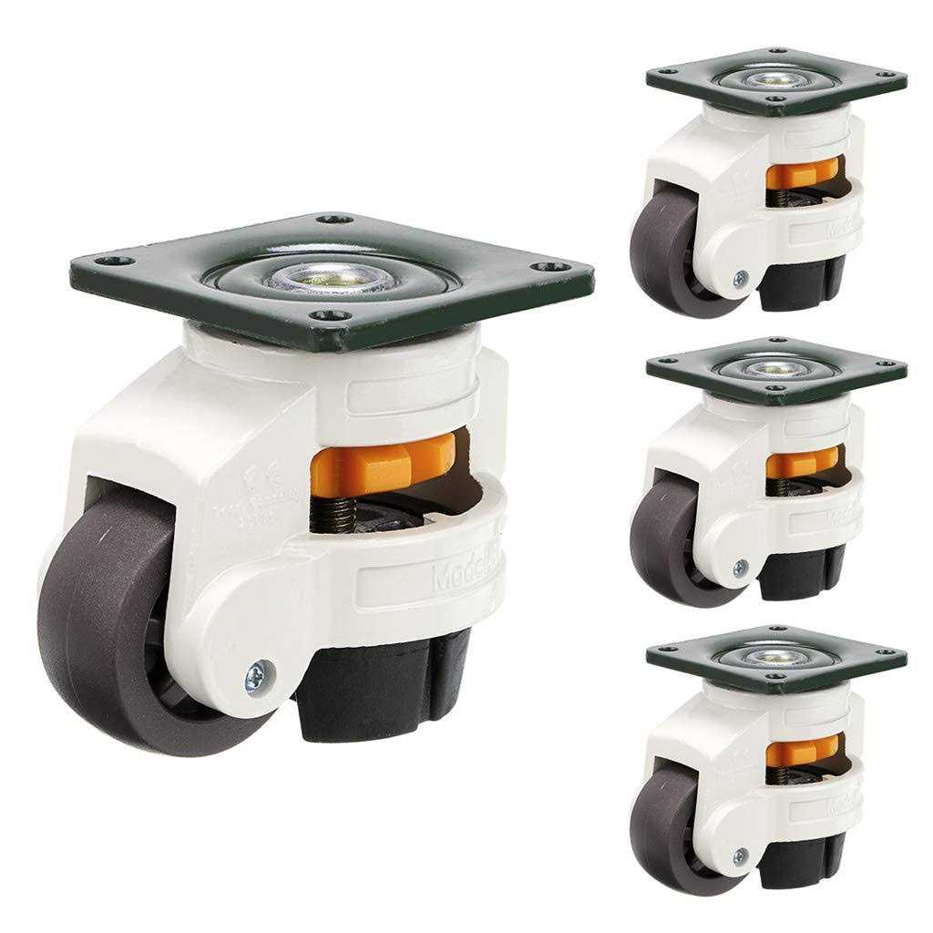 Skelang 4 Pcs 1.5 Nylon Plastic Swivel Stem Casters Wheel With Brakes - Zenithce