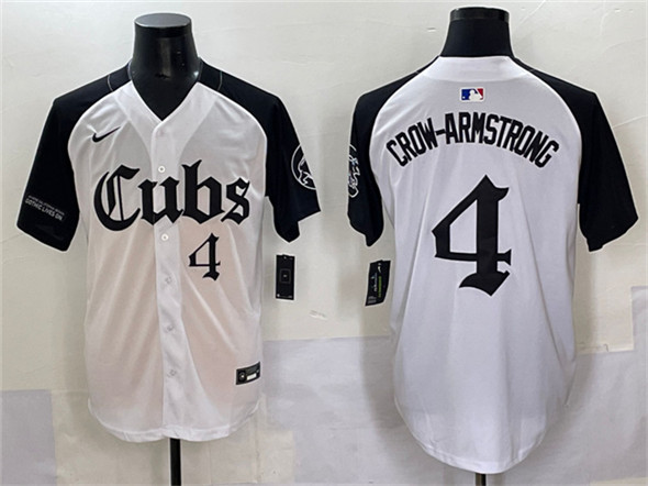Chicago Cubs #4 Pete Crow-Armstrong White Black 'Gothic North Side Edition' Vapor Premier Limited Stitched Jersey - Zenithce