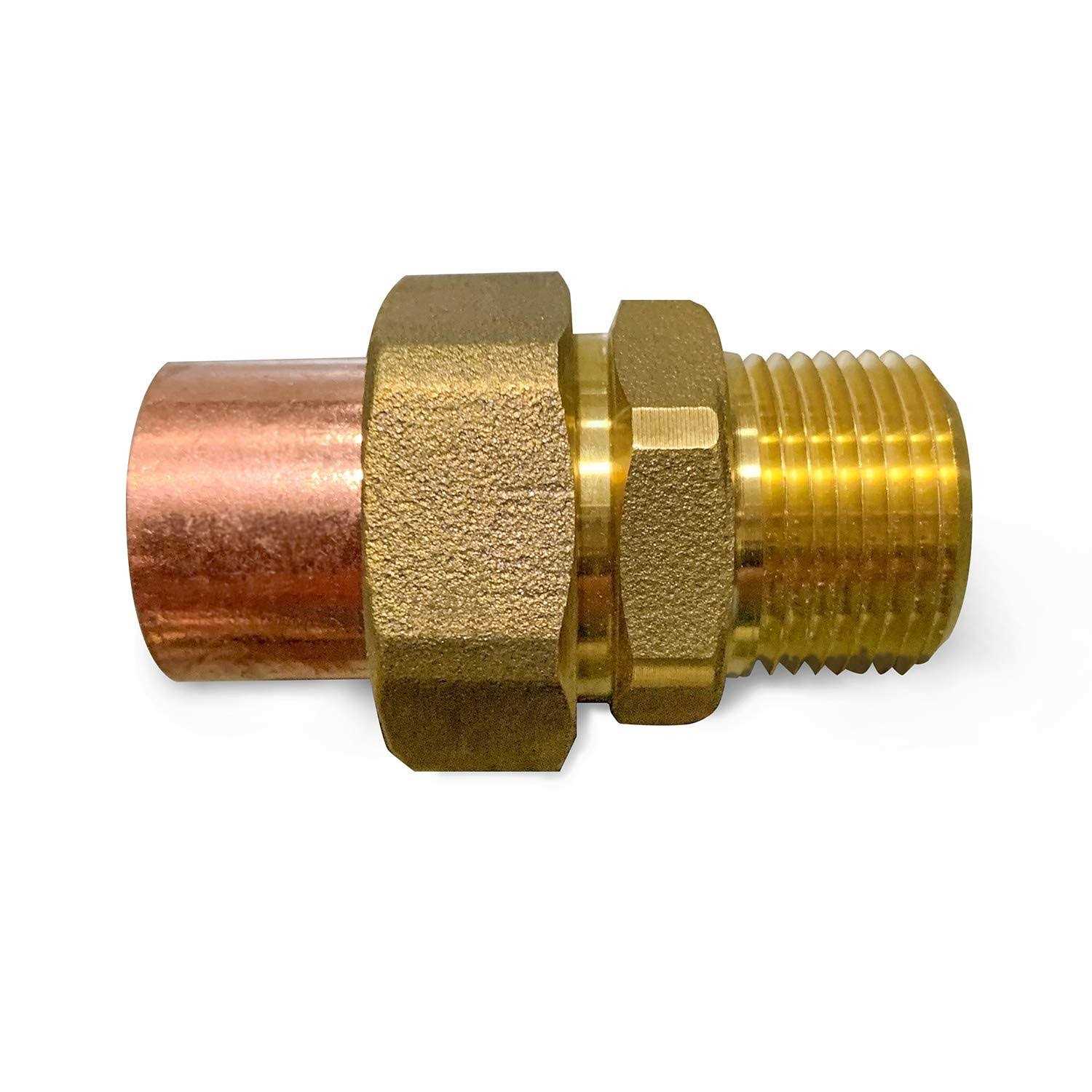 Supply Giant DDNV0012 1/2 Lead-Free Copper Union Fitting with Sweat to Male Threaded Connects - Zenithce