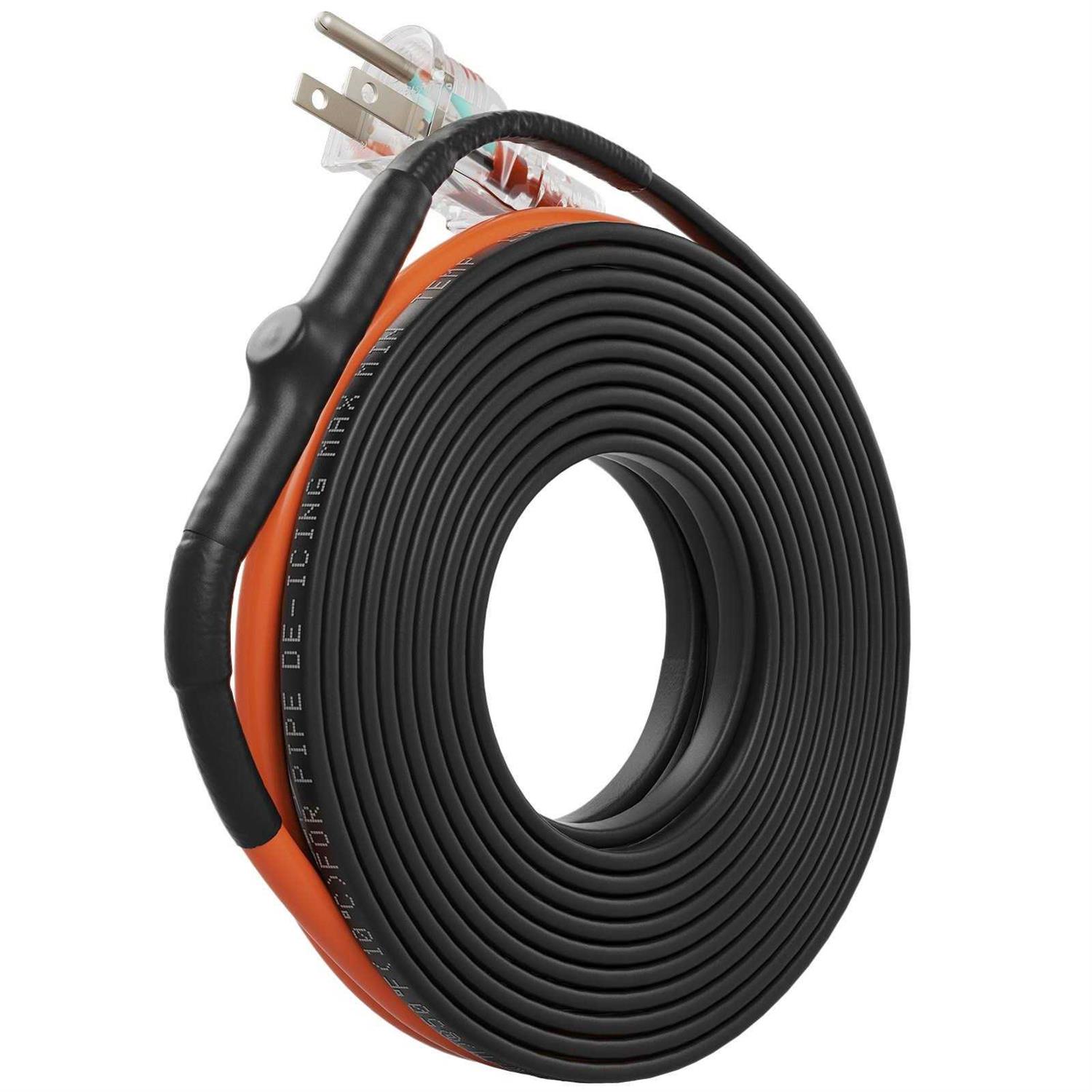 VEVOR Self-Regulating Pipe Heating Cable 5W/ft Heat Tape for Pipes Freeze Protection, Protects PVC Hose, Metal and Plastic Pipe from - Zenithce