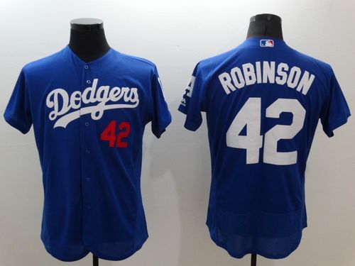 Dodgers #42 Jackie Robinson Blue Flexbase Authentic Collection Stitched Jersey - Zenithce