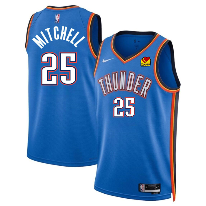 Oklahoma City Thunder #25 Ajay Mitchell Blue 2024 Draft Icon Edition Stitched Jersey - Zenithce