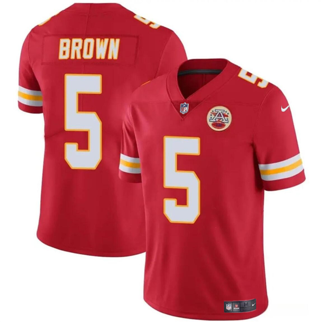 Kansas City Chiefs #5 Hollywood Brown Red Vapor Untouchable Limited Stitched Jersey - Zenithce
