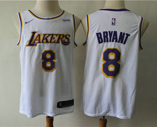 Los Angeles Lakers #8 Kobe Bryant White 2018-2019 Wish Swingman Stitched Jersey - Zenithce