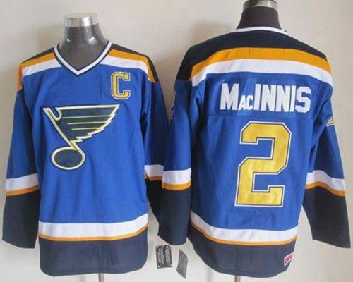 Blues #2 Al MacInnis Light Blue CCM Throwback Stitched Jersey - Zenithce