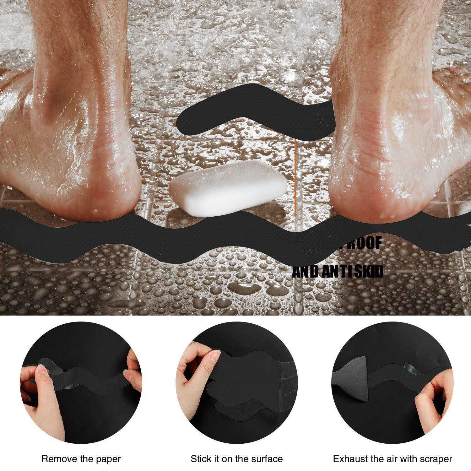 Secopad Patented Anti Slip Shower Stickers 24 PCS Safety Bathtub Strips Adhesive Decals with Premium Scraper for Bath Tub Shower Stairs - Zenithce