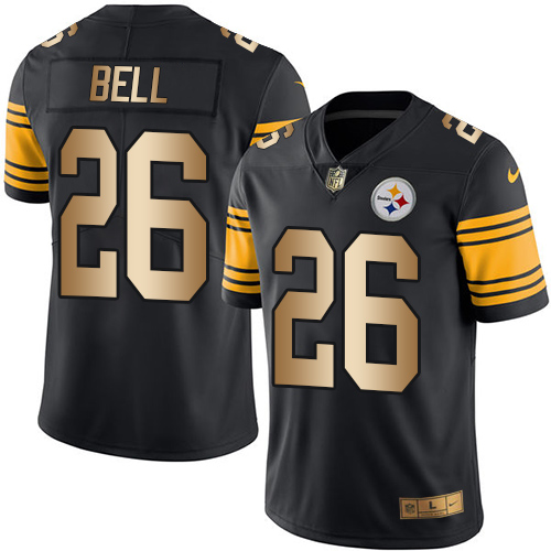 Steelers #26 Le'Veon Bell Black Stitched Limited Gold Rush Nike Jersey - Zenithce