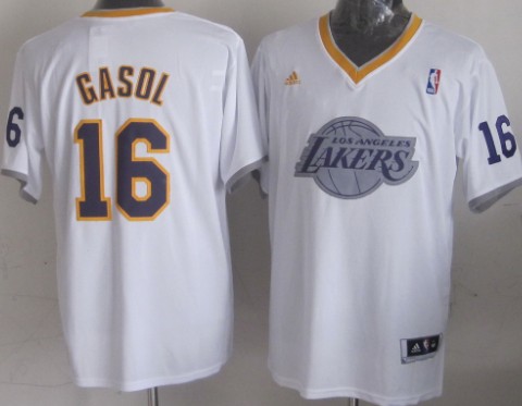 Los Angeles Lakers #16 Pau Gasol Revolution 30 Swingman 2013 Christmas Day White Jersey - Zenithce