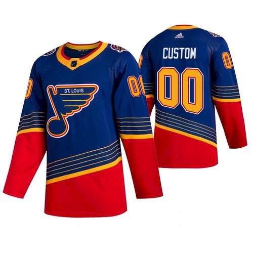 St. Louis Blues Custom 2021 Blue Reverse Retro Stitched Jersey - Zenithce