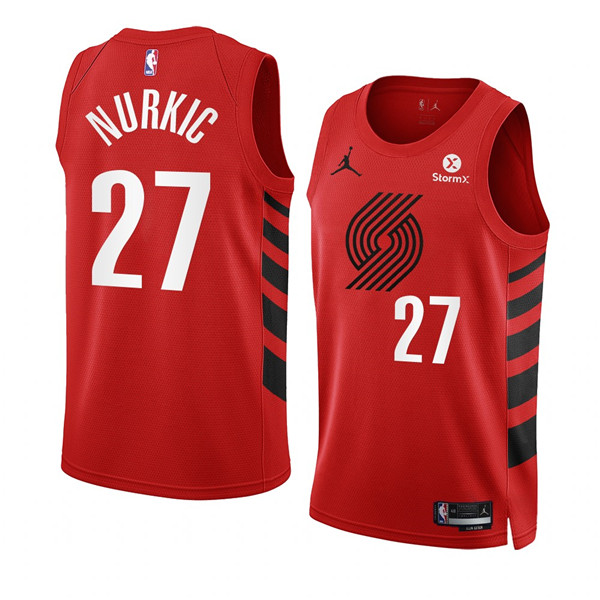 Portland Trail Blazers #27 Jusuf Nurkic 2022-23 Red Statement Edition Swingman Stitched Jersey - Zenithce