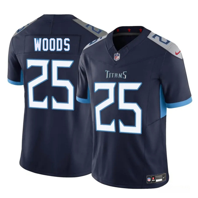 Tennessee Titans #25 Xavier Woods Navy 2025 F.U.S.E. Vapor Limited Stitched Jersey - Zenithce