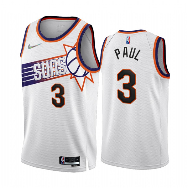 Phoenix Suns #3 Chris Paul 2022-23 White 75th Anniversary Association Edition Stitched Jersey - Zenithce