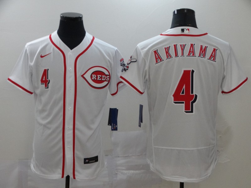 Cincinnati Reds #4 Shogo Akiyama White Flex Base Stitched Jersey - Zenithce