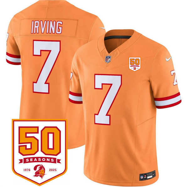 Tampa Bay Buccaneers #7 Bucky Irving Orange 2025 F.U.S.E. 50th Anniversary Patch Vapor Untouchable Limited Football Stitched Jersey - Zenithce