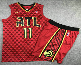 Atlanta Hawks #11 Trae Young Red 2018 Swingman Stitched Jersey With Shorts - Zenithce