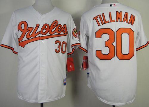 Orioles #30 Chris Tillman White Cool Base Stitched Jersey - Zenithce