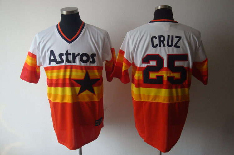 Mitchell And Ness Astros #25 Jose Cruz White Orange Stitched Throwback Jersey - Zenithce