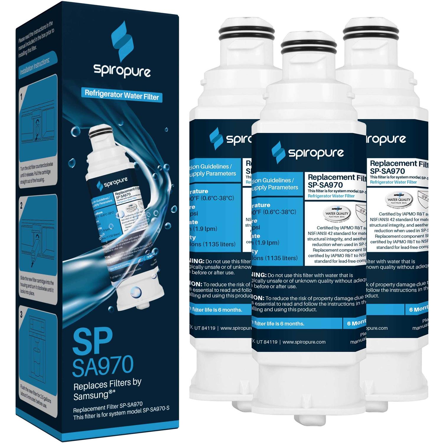 SpiroPure SP-SA970 NSF Certified Refrigerator Water Filter Replacement HAF-QIN - Zenithce