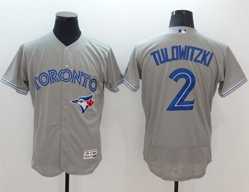 Blue Jays #2 Troy Tulowitzki Grey Flexbase Authentic Collection Stitched Jersey - Zenithce