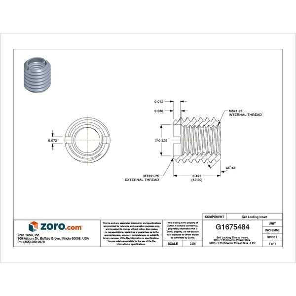 E-Z LOK Threaded Insert for Soft Wood 951618-25 - Zenithce