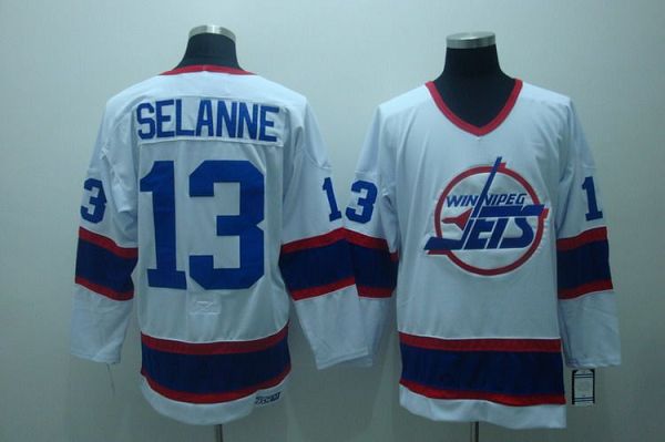 Jets #13 Teemu Selanne Stitched White CCM Throwback Jersey - Zenithce